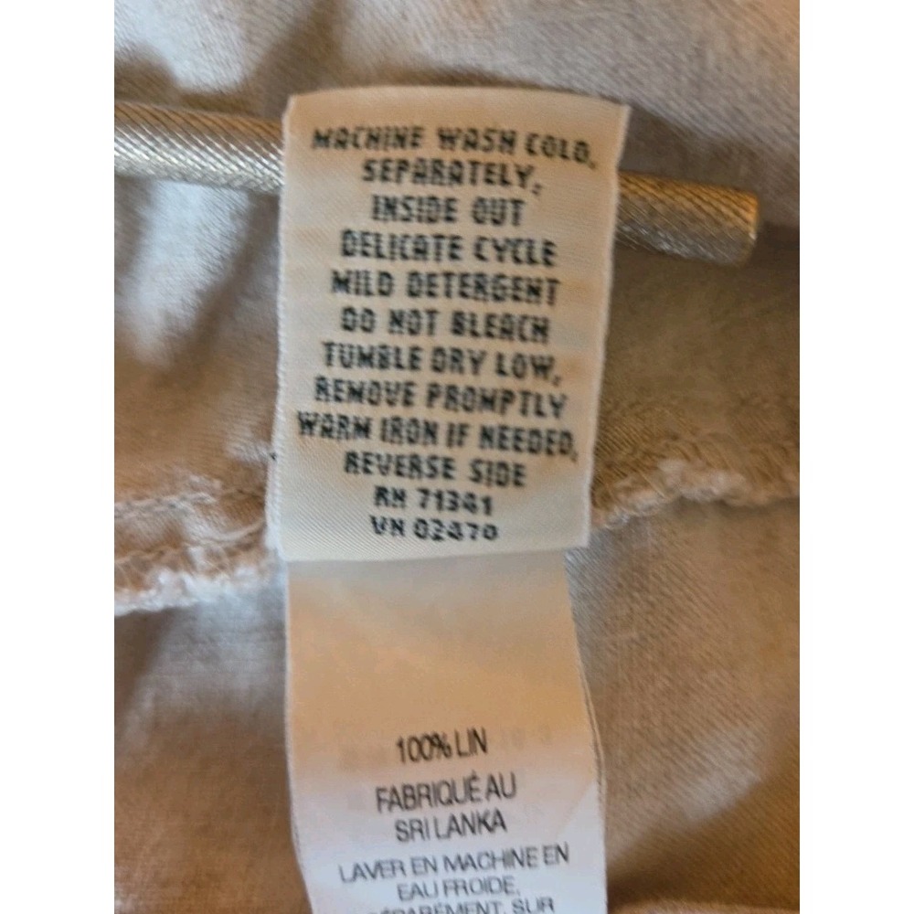 LL Bean Womens Khaki Linen Cropped Pants Size 10P Coastal Scandi Minimal Neutral - Picture 11 of 11